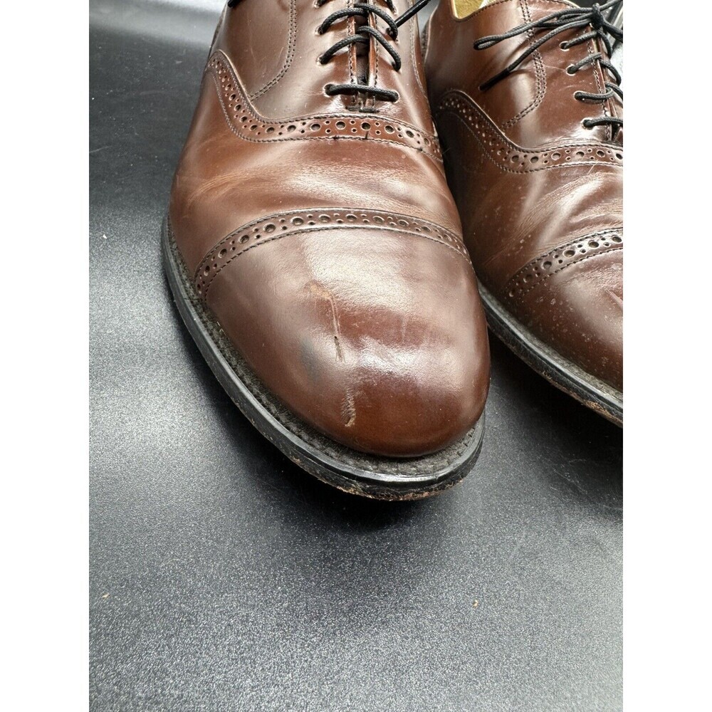 Bostonian USA Men's Oxford Dress Shoes Size 9.5 Leather Brown Business EUC - Picture 4 of 8